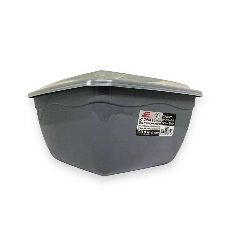 Container Versátil Quadrado 3L Com Tampa | Alta Qualidade
