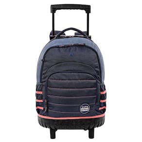 Mochila Carrinho Paul Frank Jeans Azul Rosa Grande