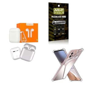 Capinha Moto E23 + Fone De Ouvido Bluetooth + Película 3D