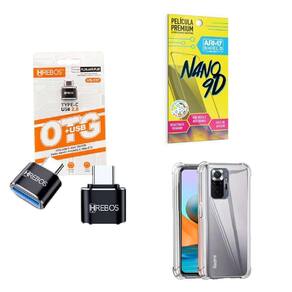Kit Usb Para Tipo C + Capa Xiaom Mi Note 10Pro + Película 9D