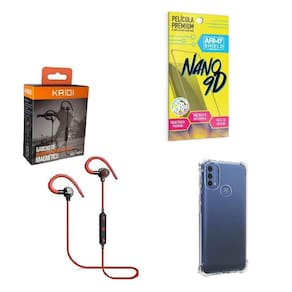 Kit Capinha Motorola E40 Fone Bluetooth E Película 9D