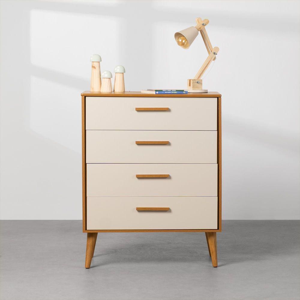 Cômoda Isis 4 Gavetas - Areia Fosco e Savana