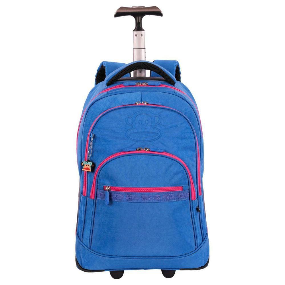 Mochila Carrinho Paul Frank T03 - Azul - Grande - Mega Rodas