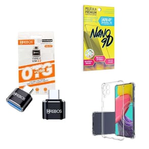 Kit Usb Para Tipo C + Capinha Samsung M53 + Película 9D