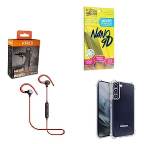 Kit Capinha Samsung S22 Plus Fone Bluetooth E Película 9D