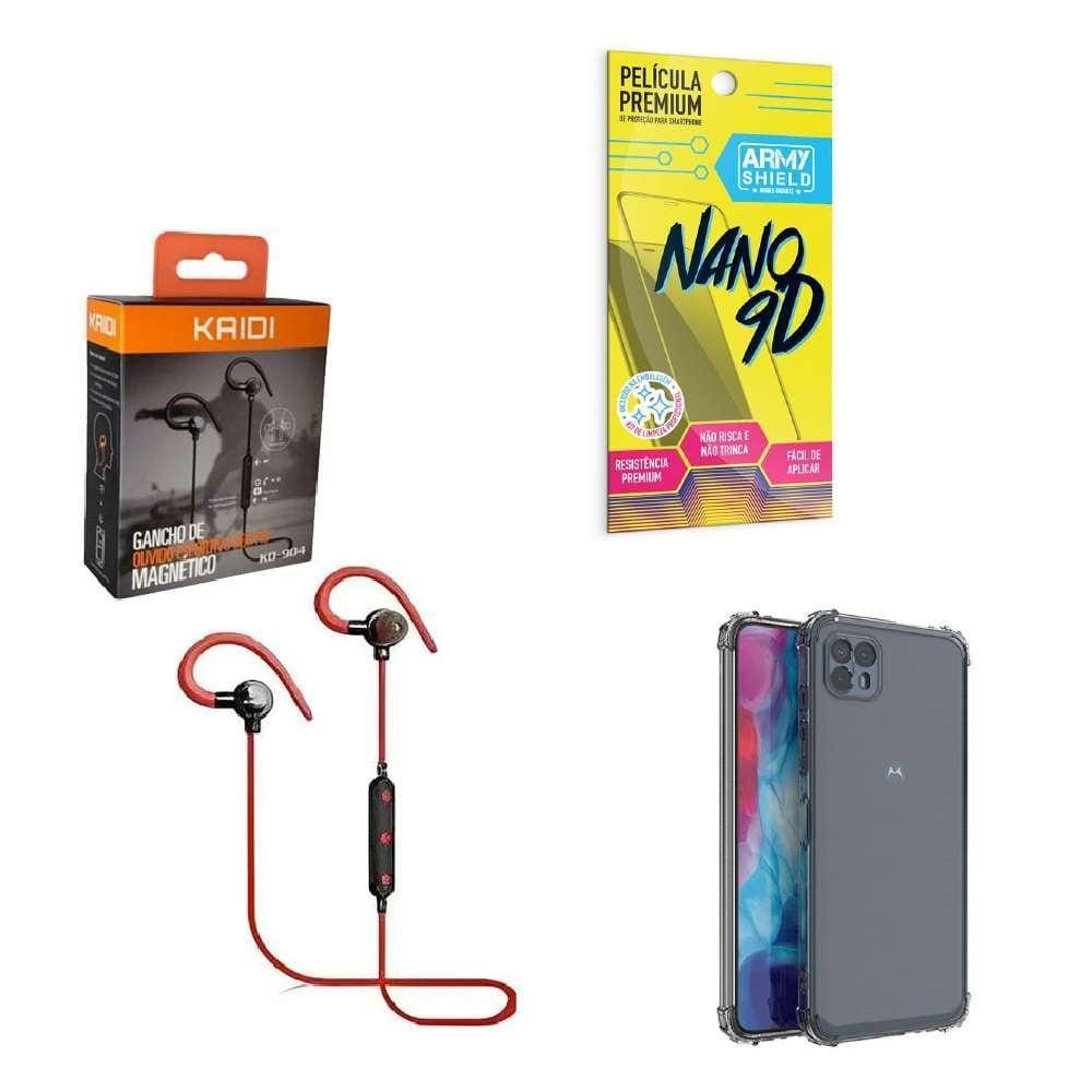 Kit Capinha Motorola G50 5G Fone Bluetooth E Película 9D