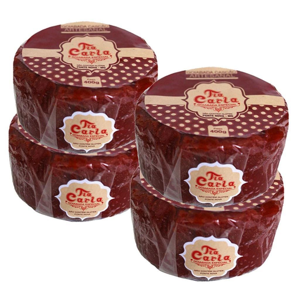Kit Com 4 Goiabada Cascão Tia Carla 400G Ponte Nova - Mg