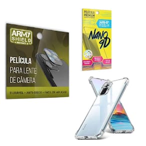 Kit Película De Câmera E Tela Mi 11 Lite + Capinha Antishock