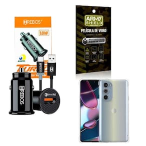 Kit Carregador Veicular + Capinha Motorola G32 + Película 3D