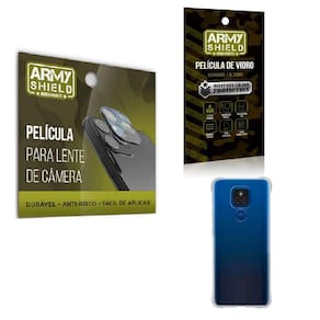 Película De Câmera E Tela Moto E7 Plus E Capinha Anti Shock