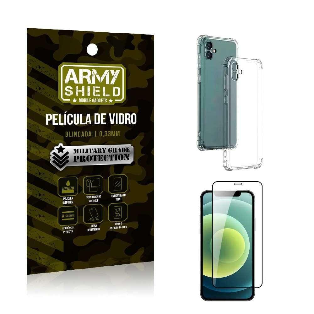 Capa Capinha Samsung A04 Anti Shock + Película De Vidro 3D