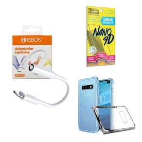 Capa Samsung S10Plus + Adaptador P2 P Tipo C + Película 9D