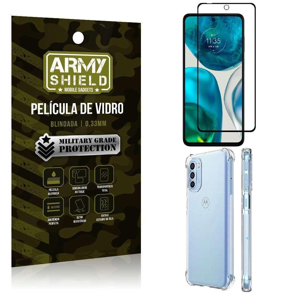 Capa Capinha Moto G52 Anti Shock + Película De Vidro 3D