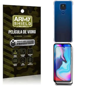 Capa Capinha Moto E7 Plus Anti Shock + Película De Vidro 3D