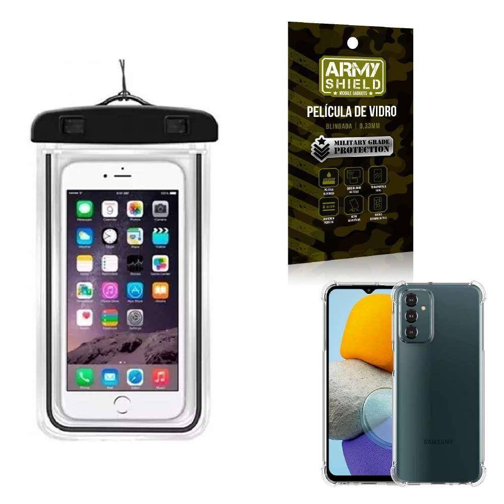 Kit Capa A Prova D`Água M23 + Capa Anti Shock + Película 3D