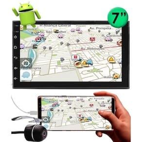 Multimídia H-Tech 2 Din Android Ht-7023Ca Espelhamento Gps