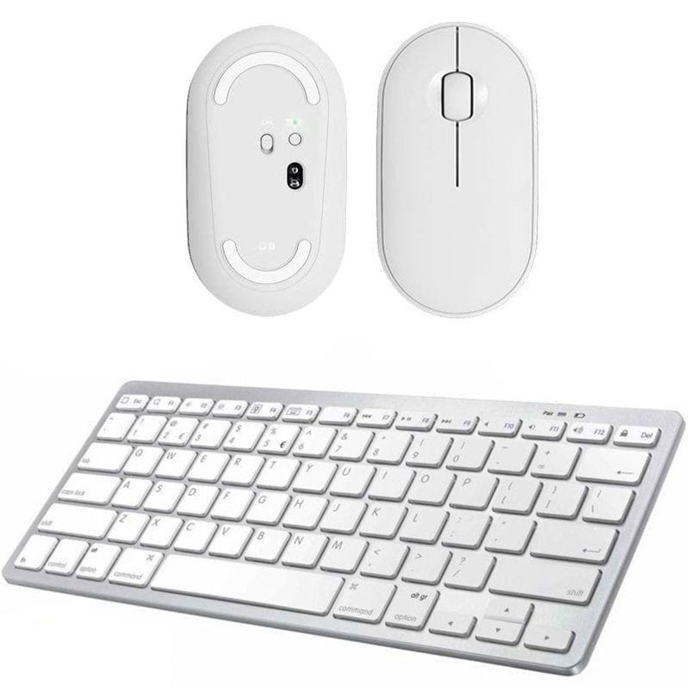 Teclado, Mouse Bluetooth Branco Para Notebook Gigabyte