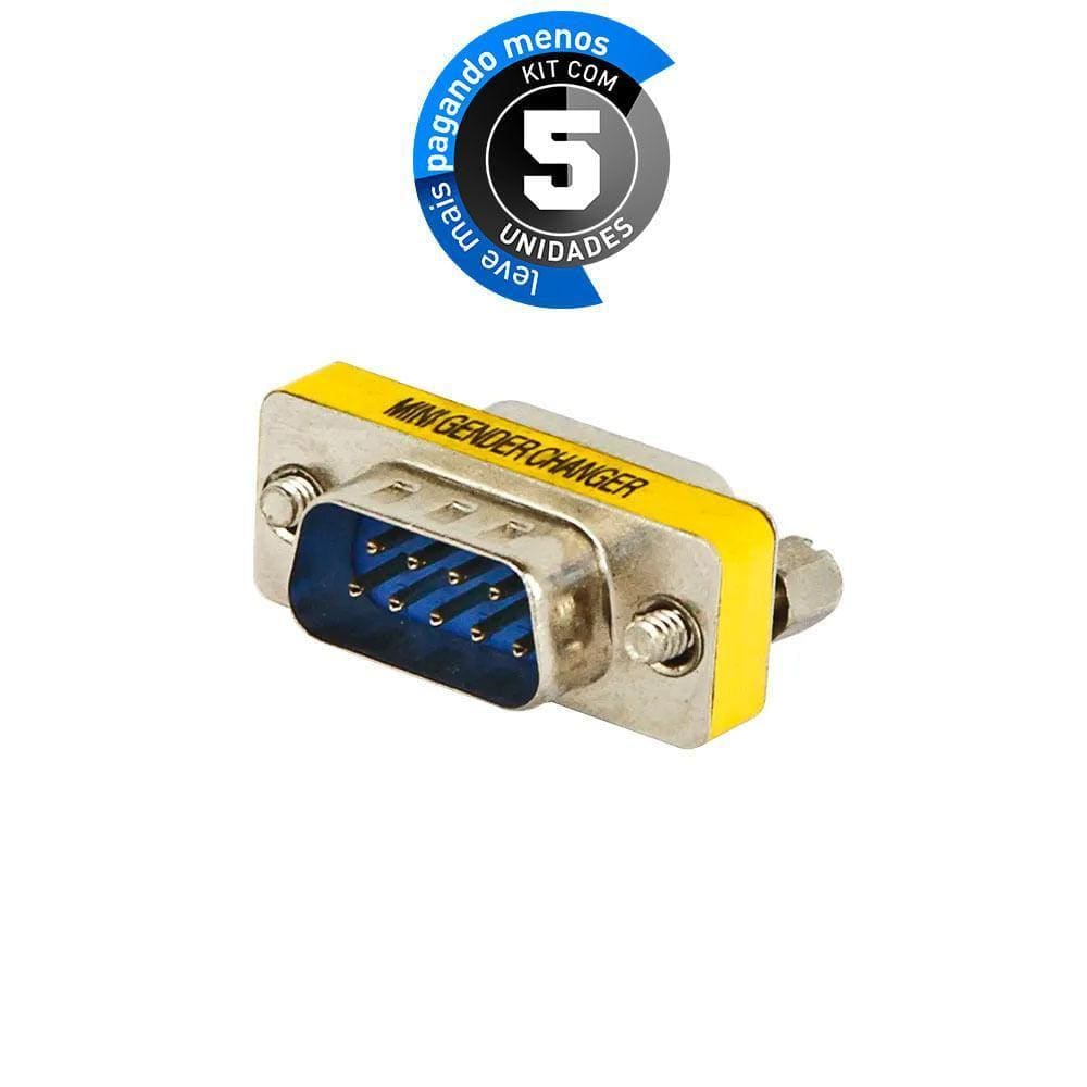 Emenda Db9 Macho 9 Pinos - Kit Com 5