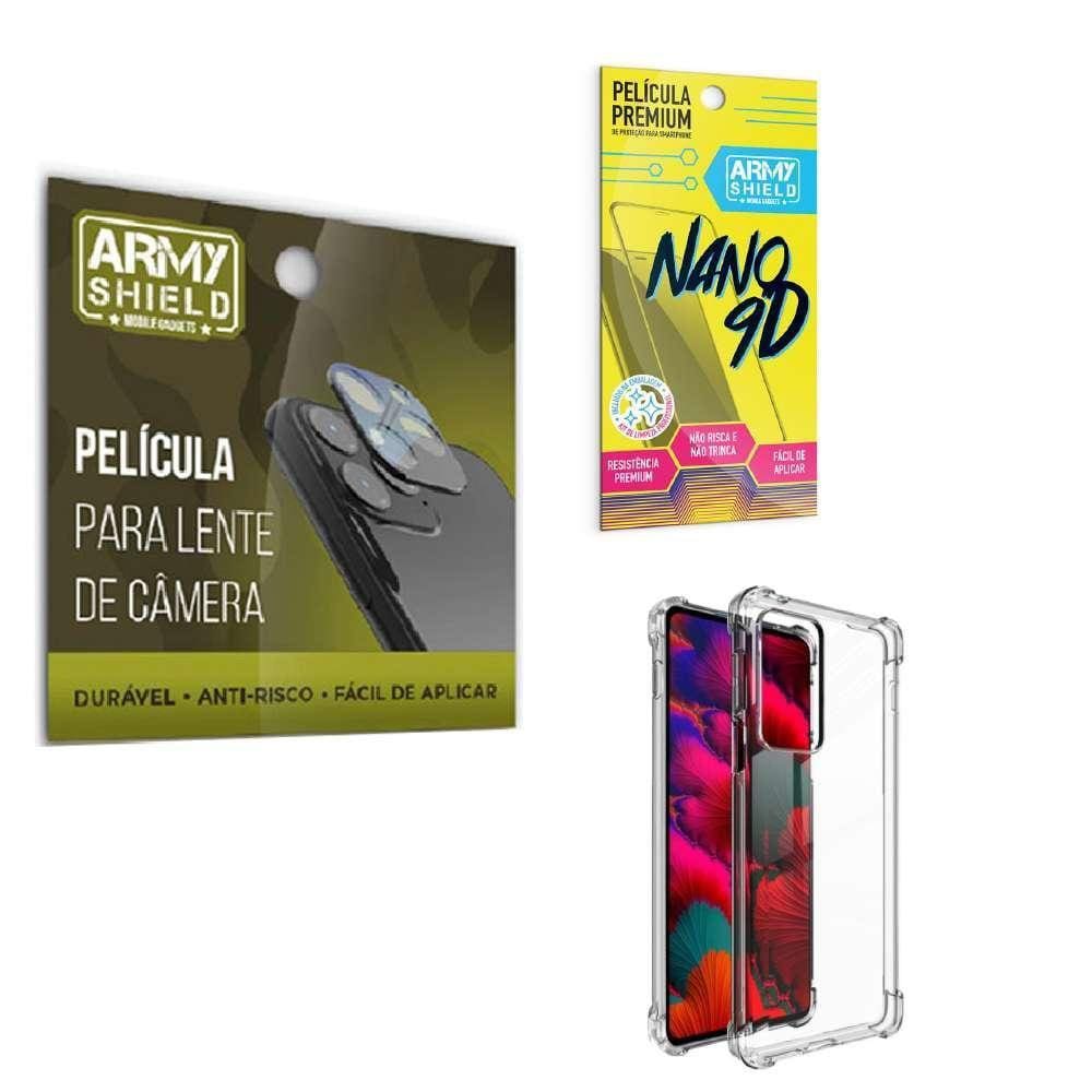 Película De Câmera E Tela Moto Edge 20 + Capinha Anti Shock