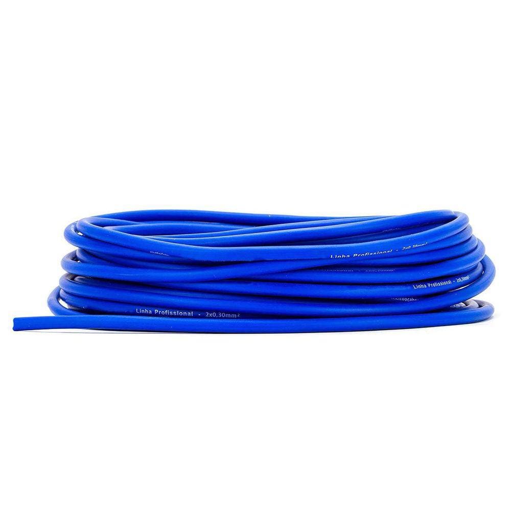 Cabo De Guitarra Blindagem Espiral 0.30 - Azul 3 Metros