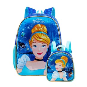 Kit Escolar Cinderela Mochila G + Lancheira Térmica 24x18cm