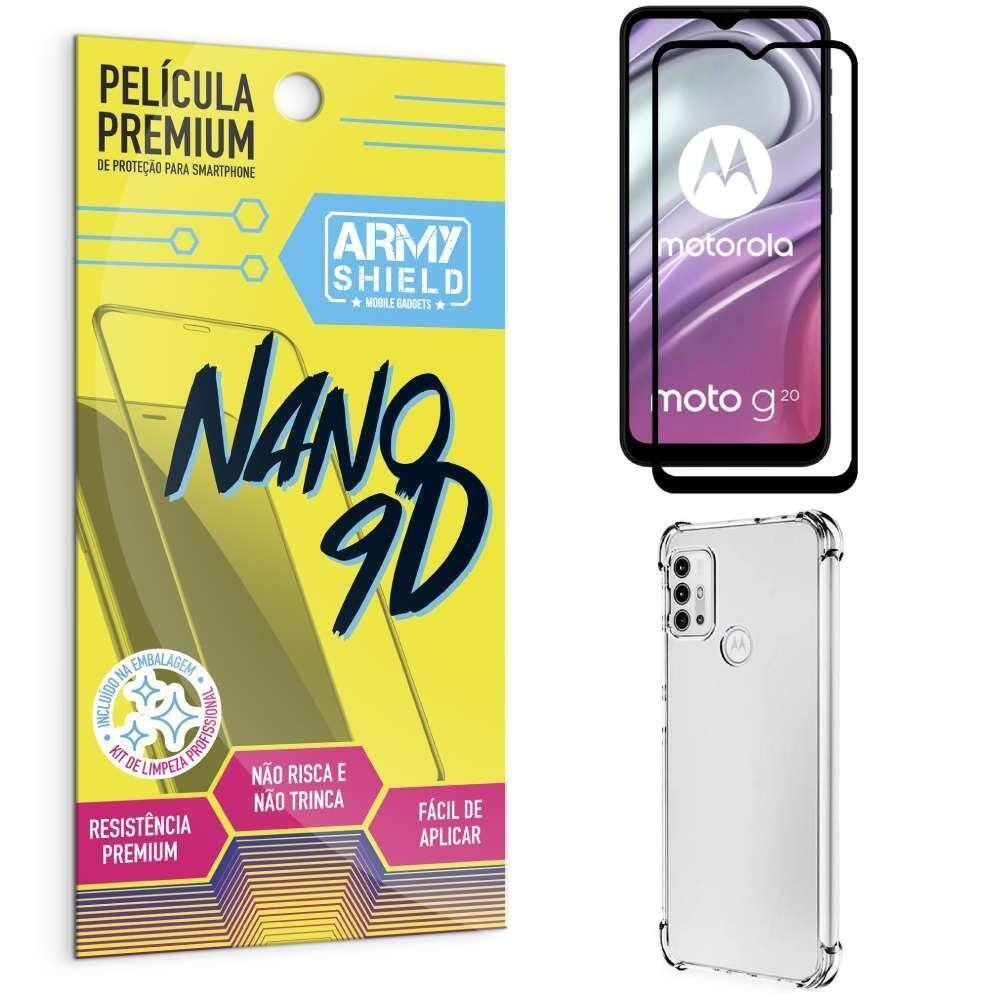 Capa Capinha Moto G20 Anti Shock + Película Nano Cerâmica 9D