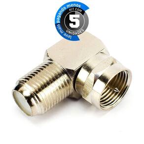 Conector Coaxial Para Femea Coaxial - 90 Graus - Kit Com 5