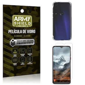 Kit Anti Shock Moto G8 Play Capa Anti Shock+Película Vidro