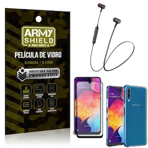 Fone Bluetooth Hs615 Samsung A50+Capa Anti Shock+Película 3D