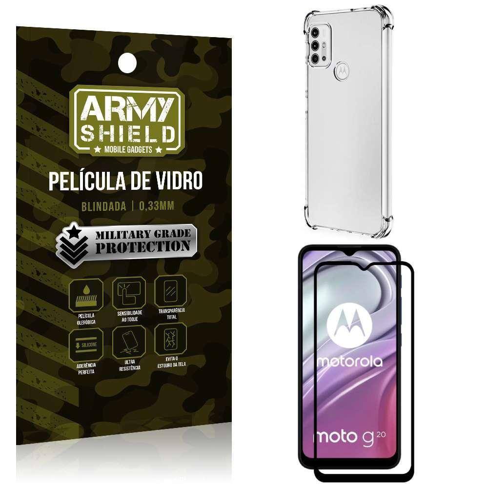 Capinha Moto G20 Anti Shock + Película De Vidro 3D