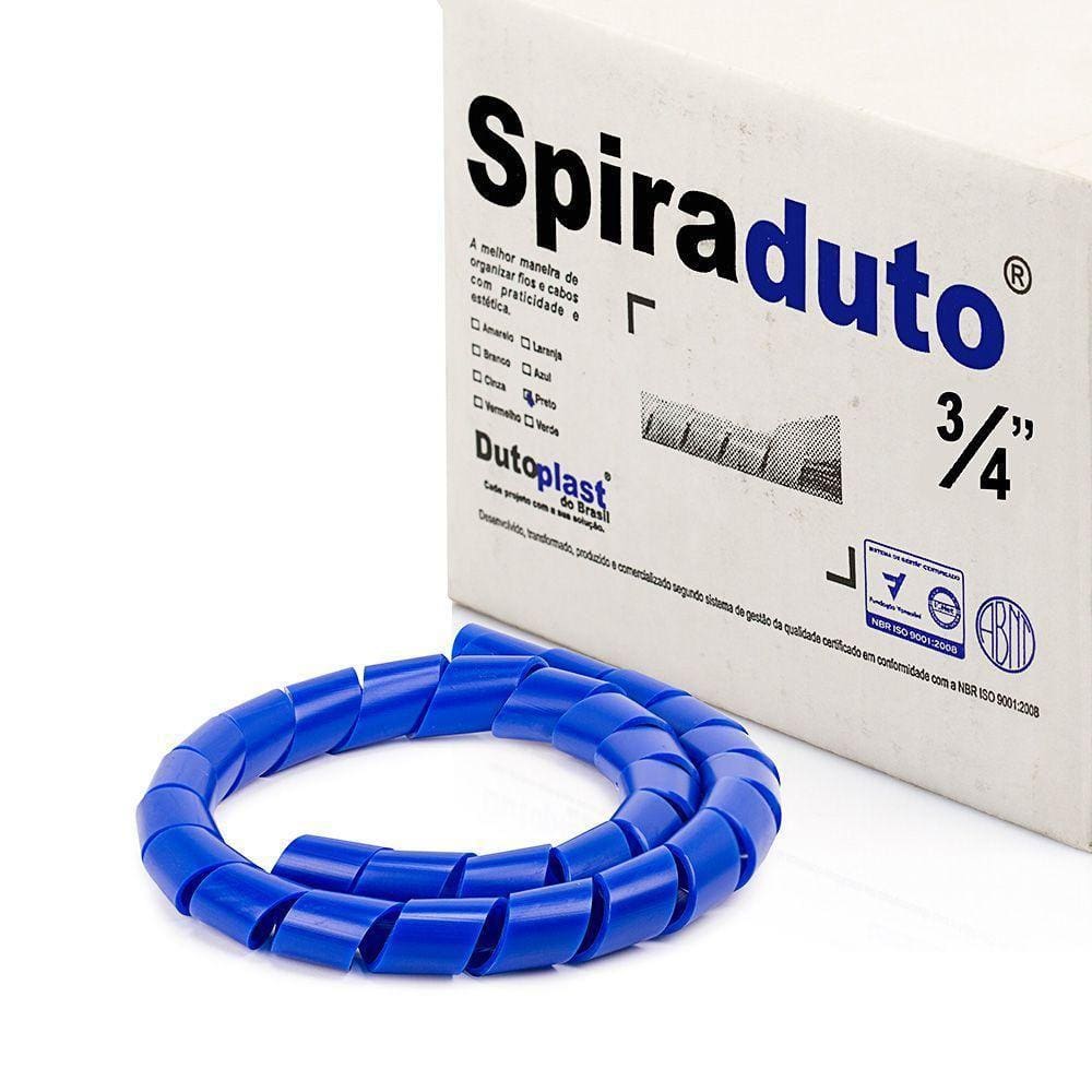 Organizador Fios E Cabos Spiraduto 3/4 Azul - 1 Metro
