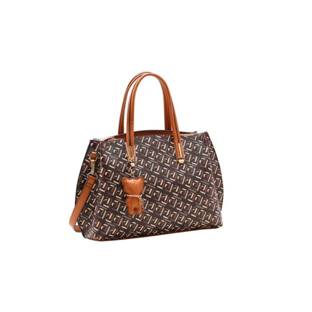 Bolsa Monograma Art Chenson Café + Alça Tira Colo