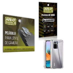Kit Película De Câmera E Tela Mi Note 10 + Capinha Antishock