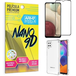 Capinha Samsung A12 Anti Shock + Película Nano Cerâmica 9D