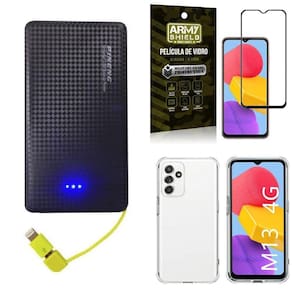 Capinha Galaxy M13 + Carregador Portátil 5K + Película 3D