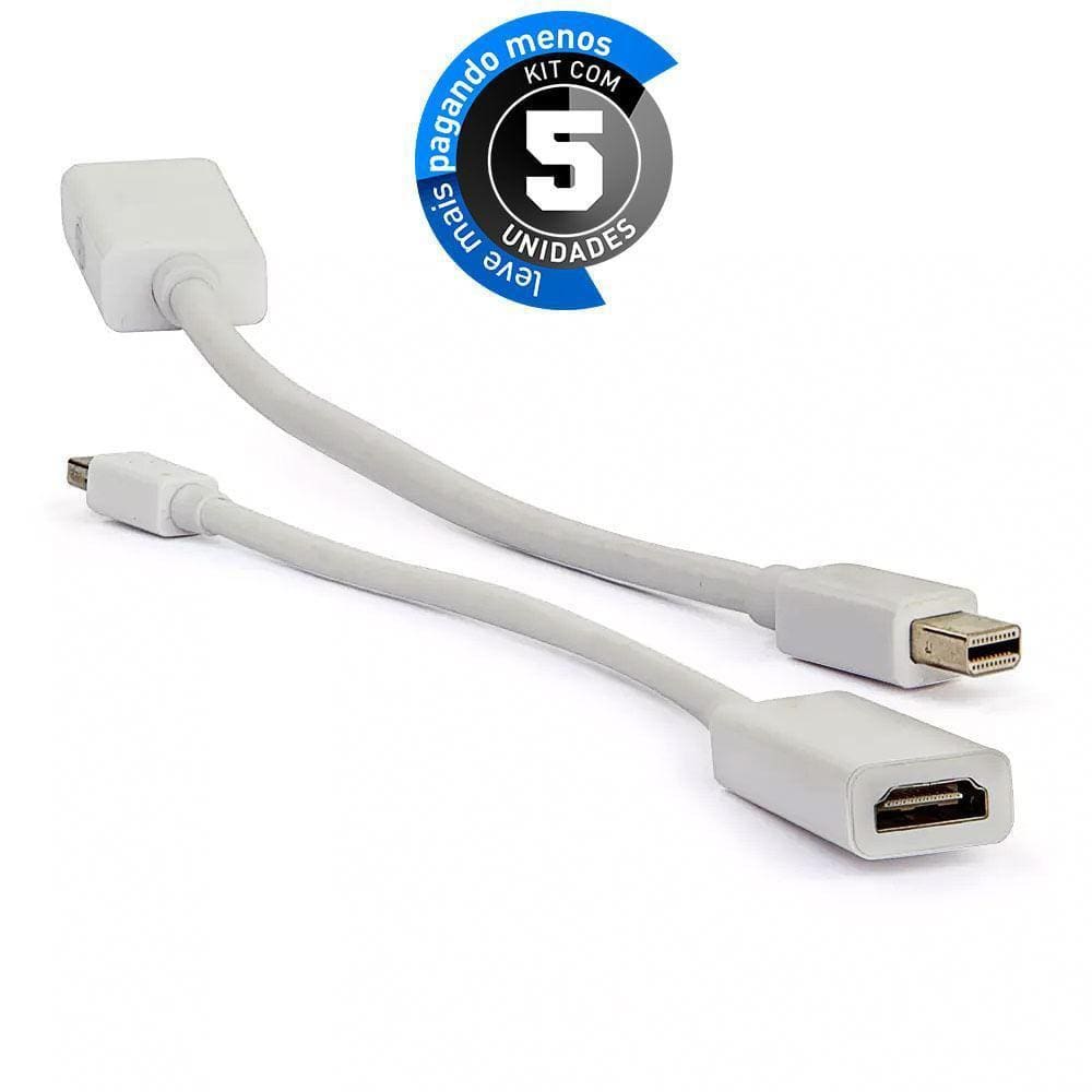 Cabos Adaptador Macos - Mini Displayport Para Hdmi - Kit 5