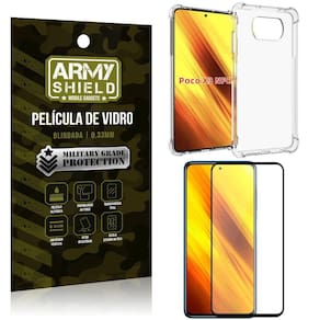 Kit Poco X3 Capinha Anti Impacto + Película Vidro 3D