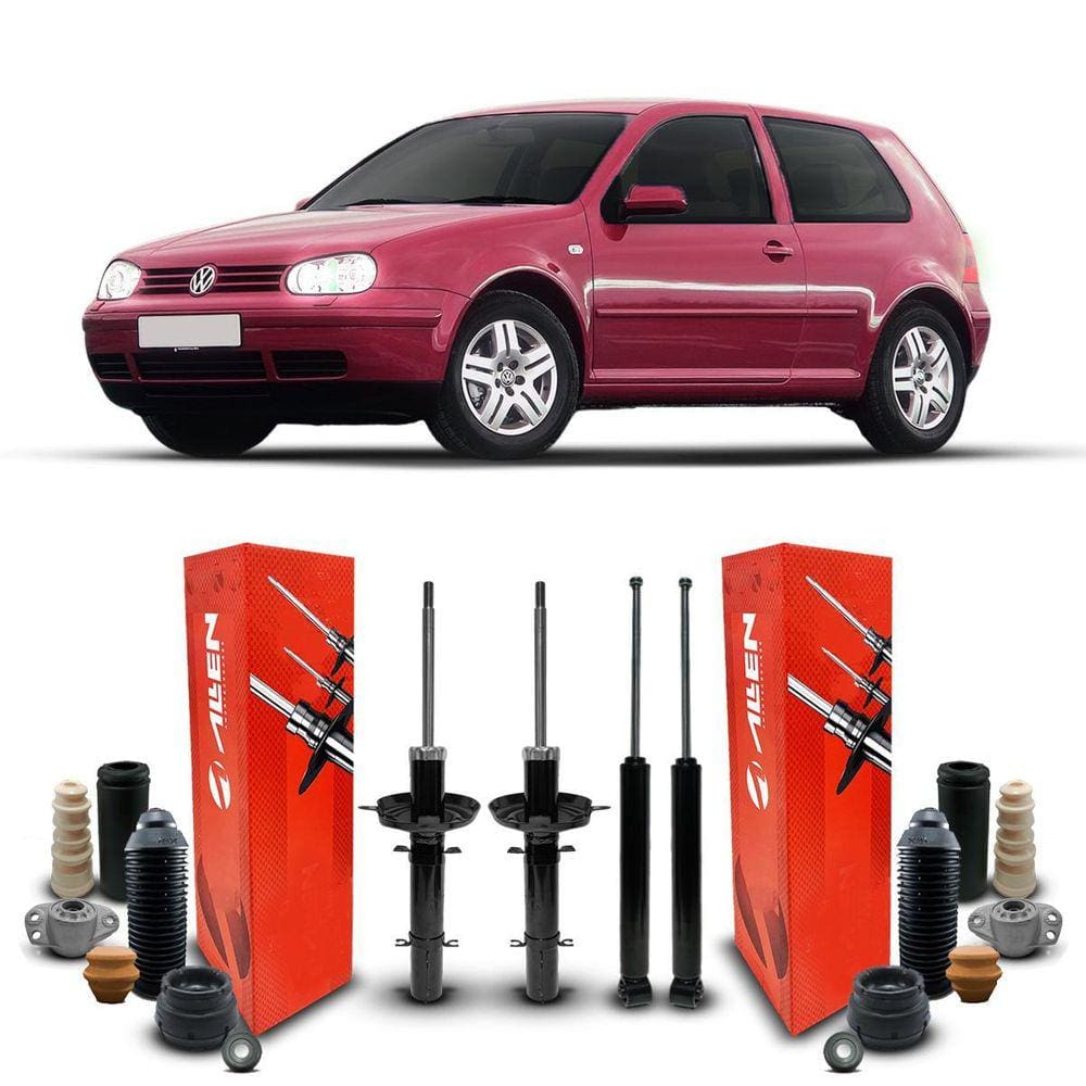 4 Amortecedores Com Kit Batente Volkswagen Golf 2004 A 2006