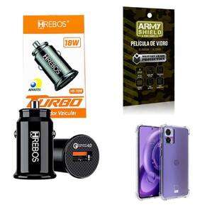 Capa Moto Edge30Neo + Carregador Veicular Turb + Película 3D