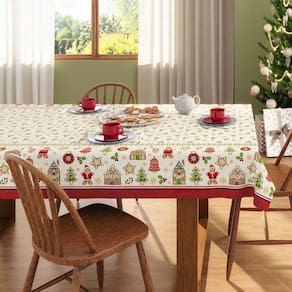 Toalha De Mesa Pop Retangular Estampada Natal 1,40 M X 2,10