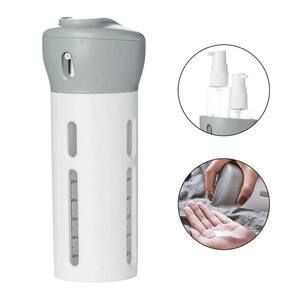Dispenser Portátil De Viagem 4 Em 1 Shampoo E Creme Cinza