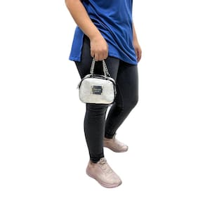 Bolsa Feminina Corrente De Mão Prata Luxo