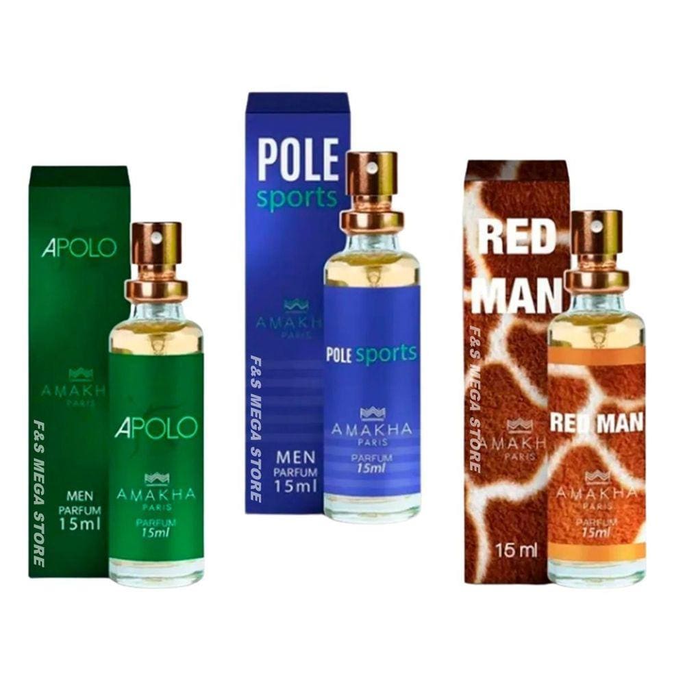 03 Perfume Masculino Amakha Paris Apolo Pole Sports Red Man