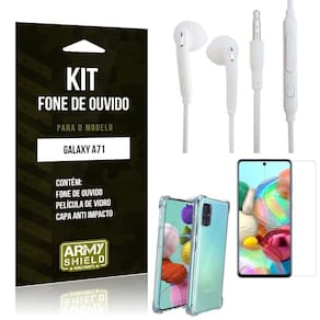 Capinha Galaxy A71 + Fone De Ouvido P2 + Película 3D