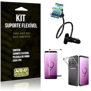 Kit Suporte Flexível Galaxy S9 Plus Suporte+Película+Capa