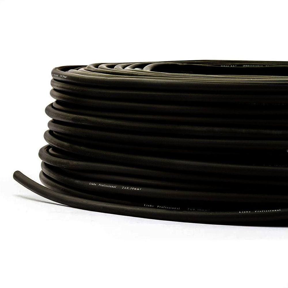 Cabo Microfone Linha Profissional 2X0,30Mm, Preto, 50M