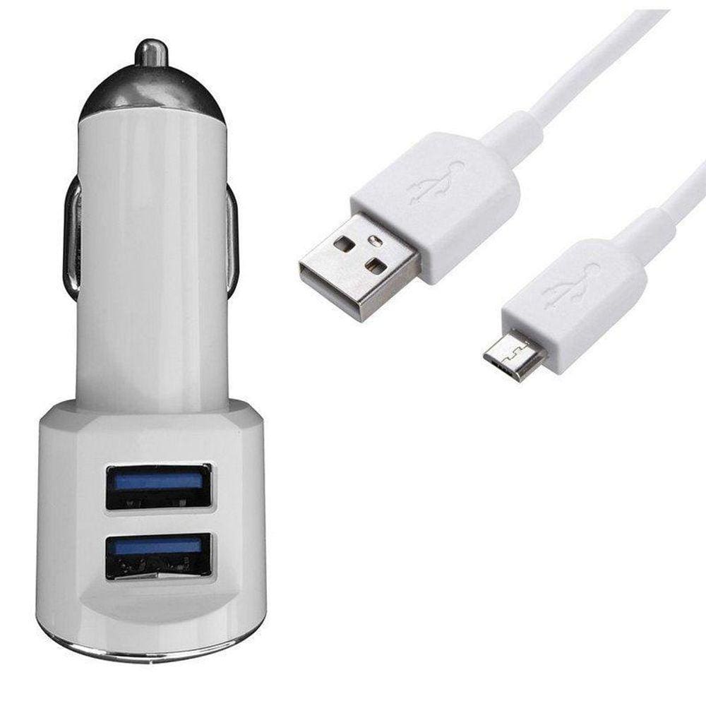 Carregador Veicular Hrebos Hs158 Com 2 Saídas+Cabo Micro Usb