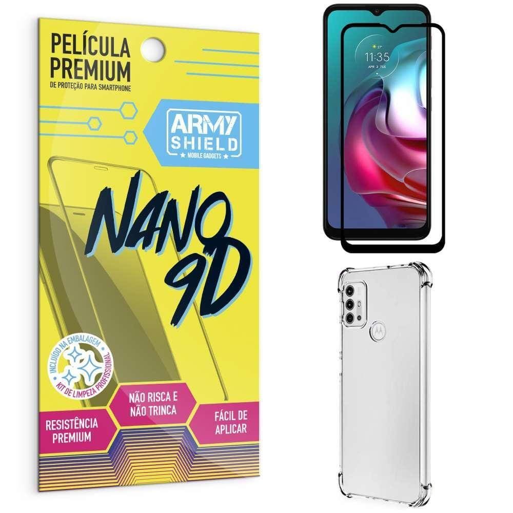 Capa Capinha Moto G30 Anti Shock + Película Nano Cerâmica 9D