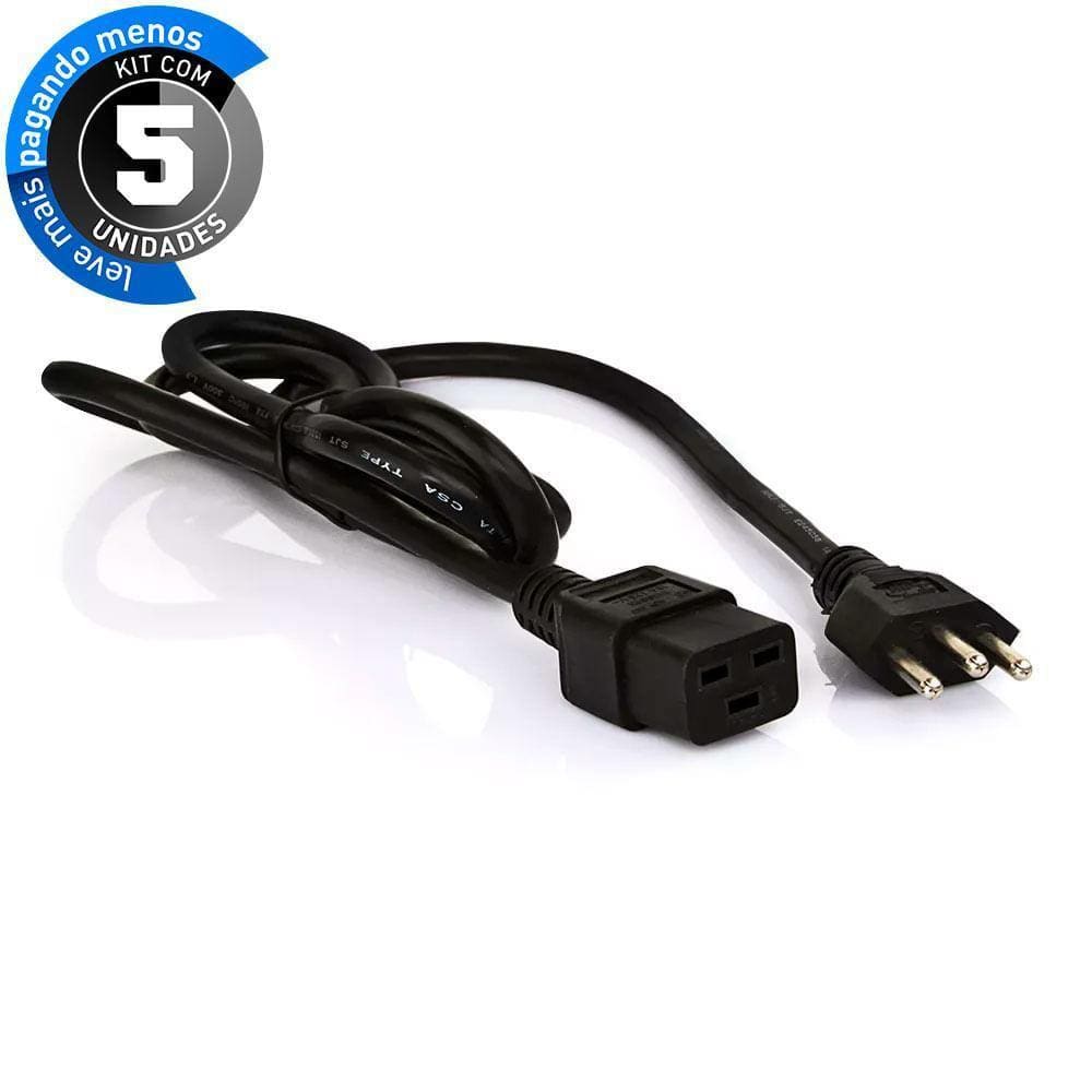 Cabos De Força Iec C19 14 Awg 1,8 Metro - Kit Com 5
