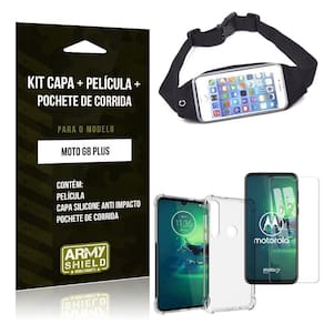 Pochete Moto G8 Plus Pochete+Capa Anti Shock+Película Vidro